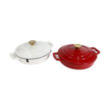 Cast Iron Enamel Casserole Cookware Soup and Stock Shallow Seafood Cooking Pot thumbnail-4