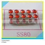 Iron on Crystal Rhinestone Aluminum Mesh Gold Base AB Gold Rhinestone 3mm thumbnail-6