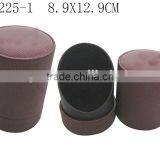 Round Burgundy Leatherette PU Perfume Box thumbnail-1