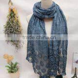 Japan Korean Quality Fashion Ladies Retro Plain Linen Cotton Pashmina Scarf thumbnail-3
