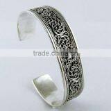 Vintage Jewellery !! Oxidized Silver Kada Bangle 925 Sterling Silver Bangles, Silver Jewellery, Indian Silver Jewellery thumbnail-1