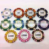 Metal/clay Poker Chips For Casino Gaming, Custom Casino Gamble Card Game Metal Clip