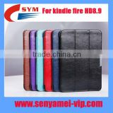 Factory crazy horse pattern PU leather for kindle fire HD 8.9 case leather , for kindle Fire 8.9 case