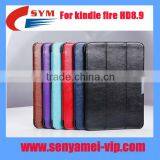 Factory crazy horse pattern PU leather for kindle fire HD 8.9 case leather , for kindle Fire 8.9 case