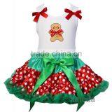 Christmas Red Green Polka Dots Reversible Petite Pettiskirt Gingerbread Man Party Dress thumbnail-1