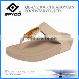 2014 Trendy Women Flip Flops Gold Crystal Suede