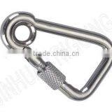 STAINLESS STEEL OBLIQUE ANGLE SNAP HOOK WITH SCREW AND EYE