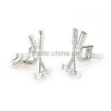 Golf Cufflinks, Sport Cufflinks, Rhodium Cufflinks thumbnail-2