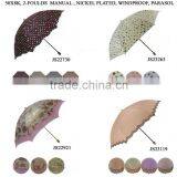 2-FOLDS MANUAL, NICKEL PLATED, WINDPROOF, PARASOL thumbnail-1