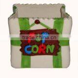 Square Shaped Bowl Ceramic Popcorn Bowl
