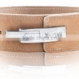 HEAVY LEATHER POWER WEIGHTLIFTING LEVER BUCKLE BELT - BROWN thumbnail-1