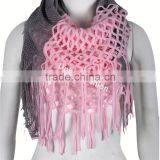 Women's Pashmina Blend Chunky Ribbed Knit Winter Infinity Circle Scarf Cowl Knited Scarf thumbnail-6