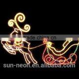 2d Beautiful Santa Claus Sitting on a Reindeer Carriage Led Rope Light Motif thumbnail-3