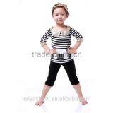 2016 Kaiya Summer Kids Girls Zebra Half Sleeve T-shirt and Pant Sets thumbnail-1