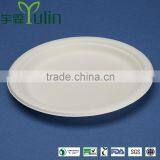PL-09 Bleached 9 Inch Round Diposable Bagasse Paper Plates Quality Choice thumbnail-1