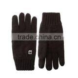 Wholesale Promotion Embroidered Knitted Solid Black Glove