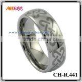 IP primary tungsten rings with chinese knot laser