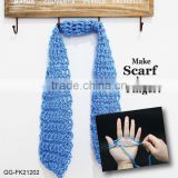 New fashion diy kit finger knitting blue scarf