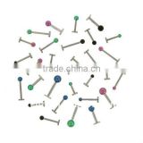 316L Surgical Steel Labret with Anodized Ball,plating body jewelry,lip piercing