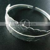 65mm Diameter Silver Plated Brass Feather Bangle DIY Bracelet Jewelry Supplies Findings 1900104 thumbnail-4