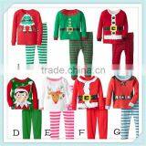 Christmas Santa Claus Long Sleeved T-shirt ELK Reindeer Printed Striped Pants Two-Piece Suit Pyjamas Sleepwear Homewear Cotton thumbnail-1