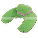 Inflatable U-shape Neck Pillow Flocking CushionTool for Outdoor Travel Camping Noon Break 4 Colors thumbnail-1