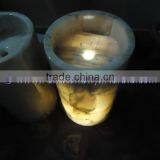 MODERN DESIGN BACKLIT ONYX PEDESTALS SINKS thumbnail-5