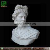 Hand Carved White Marble Apollo Head Bust Statue thumbnail-1