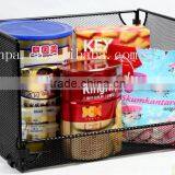 High Quality Iron Metal Mesh Black Office Desk Organizer Stationery Storage Basket/Home Sundry Storage thumbnail-1