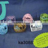 White/Yellow/Green/Pink/Purple iron wire package mini gift box