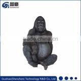 Garden Jungle Wildlife Fiberglass Silverback Gorilla Statue thumbnail-1