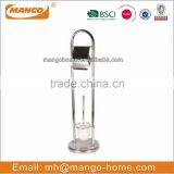 Standing Stainless Steel Toilet Paper Holder and Toilet Brush Holder thumbnail-4