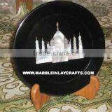 Black Marble Plate With Taj Mahal thumbnail-1