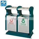Outdoor Metal Waste Container Dustbin Garbage Trash Bin thumbnail-5