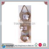 Vintage 3 Wooden Hanging Heart Rustic Photo Frame With Rope thumbnail-1