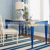 Exquisite Classic Italian Style Royal Blue Office Writing Desk With Golden Trim BF11-08303e thumbnail-1