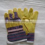 Yellow PVC imitation leather working gloves