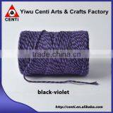 Classical original black and violet coloured cotton bakers twine double colour cotton twine