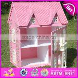 Best Design Pink House Toys Wooden Dollhouse for Girls W06A020 thumbnail-2