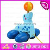 Wooden Pull Line Sea Lion Cart Toy for Baby,Kids Funny Play Wooden Sea Lion Pull Along Cart Toy for Toddler W05B108 thumbnail-1