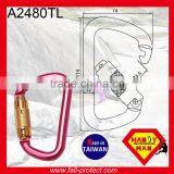 D Type Quicklock Mountain Climbing Aluminum Carabiner With Twist Lock thumbnail-4