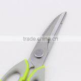 Green Handle Stainless Steel Blade Magnetic Kitchen Scissors With Cover thumbnail-3