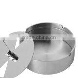 Newness Stainless Steel Tabletop Unbreakable Ashtray With Detachable Rotating Lid thumbnail-4
