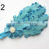 Curly Feather With Pearl Bead Rhinestone for Kids Hair Accessories thumbnail-2