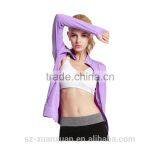 Hot Women Athletic Yoga Track Running Sports Woman Zip Coat thumbnail-3
