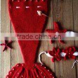 Unique Mermaid Shape Baby Knitting Wool Set Headband Costume Photo Prop thumbnail-1