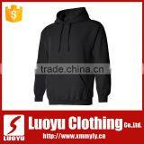 Mens Plain Black Pullover Hoodies Custom Hooded Sweatshirt thumbnail-2