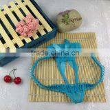 Stock Wholesale New 2016 Women's Bowknot Open Crotch Hipster Lace Briefs Panties Lace Thong Lingerie Crotchless T Panties Linger thumbnail-6