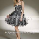 Tulle Brocade and Beaded Sweetheart Designer Cocktail Dresses thumbnail-1