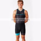 Custom made one piece triathlon suit men with powerband for long distance riding, Tri club team